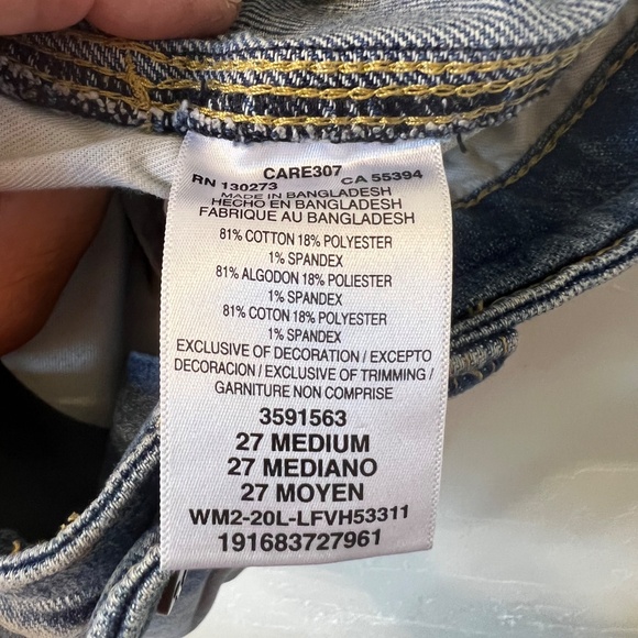 Vintage Lee Carpenter Jean High Rise Dungaree Shorts Size 27 Medium - Picture 9 of 10